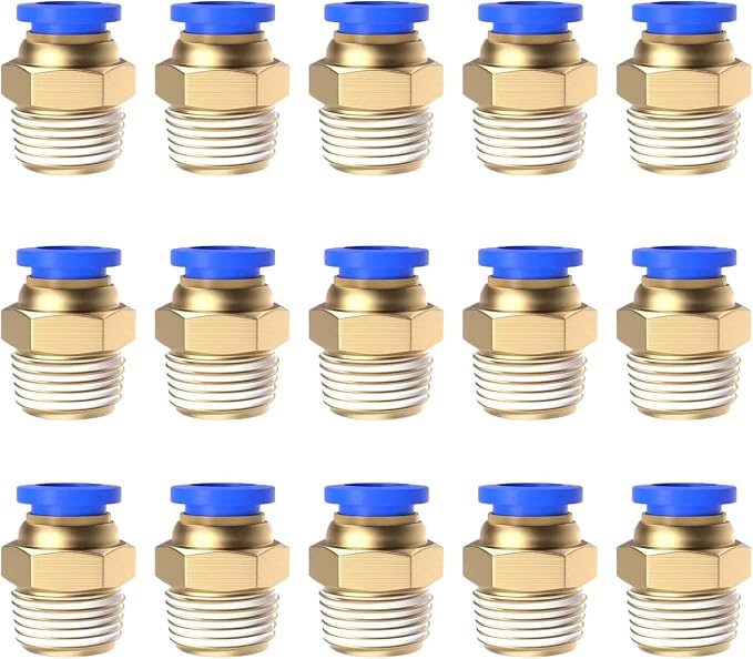 15Pcs 6mm Tube OD x 1/4 NPT Male Push to Connect Fittings by ROZESAZZ