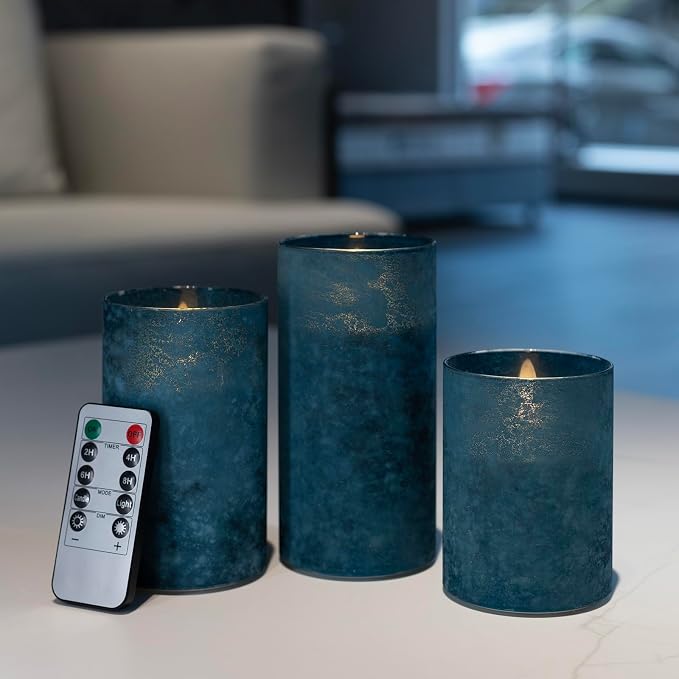 ANGELLOONG Blue Candles, Flickering Flameless Candles - Image 4
