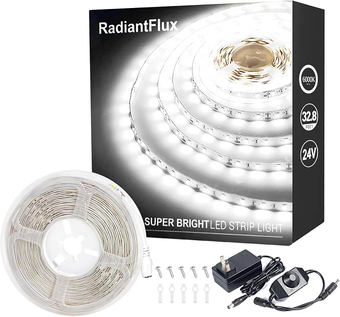 Small Led Light Strip, 12V Updated 24V Dimmable Cuttable LED Lights Strip by RadiantFlux