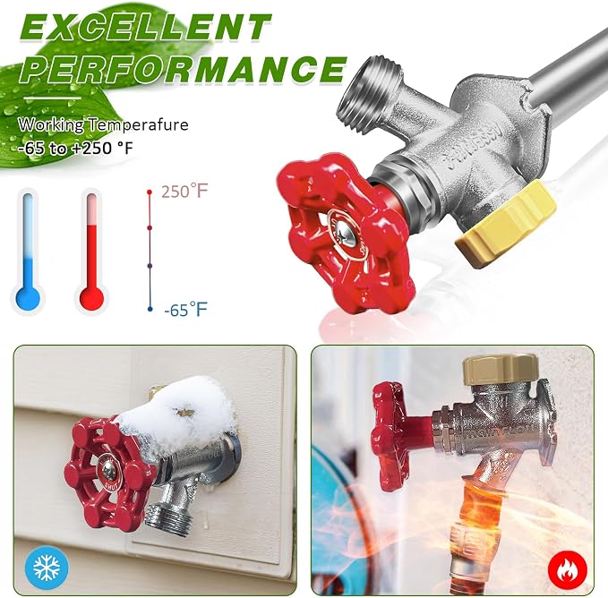 12 Inch Anti-Siphon Frost Free Sillcock Valve Multiturn 1/2 Inch NPT, 3/4 Inch - Image 5