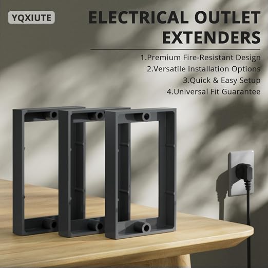 ABS 1/2 Inch Outlet Box Extender, Single Gang, 8 Pack | Single Gang Outlet Box - Image 3