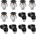 CNAODUN 12 Pcs Push to Connect Fittings 3/8 Inch Tube OD x 1/8 Inch NPT Thread by CNAODUN