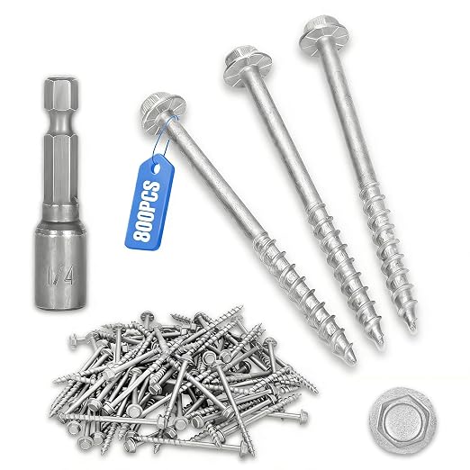 Mech.Galv.#9 x 2-1/2" Joist Hanger Screws-800 Qty, 9212R800 Hurricane Screws | by CableRailing