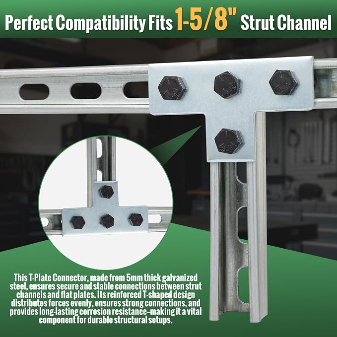 10 Pack Strut Channel Flat Plate Connector, Strut Accessories & Fittings - Image 5