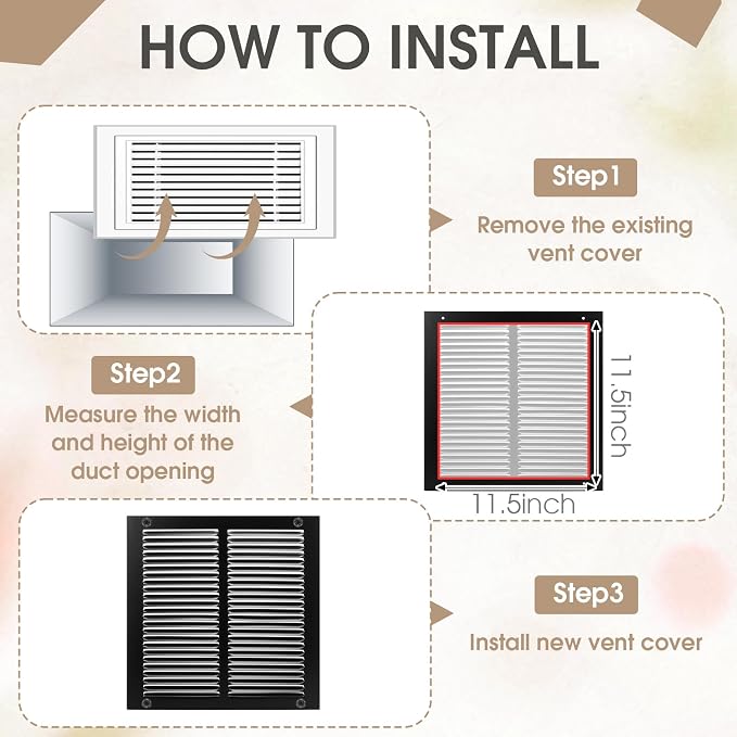 Black 3 Pack Ceiling Vent Cover - Image 4