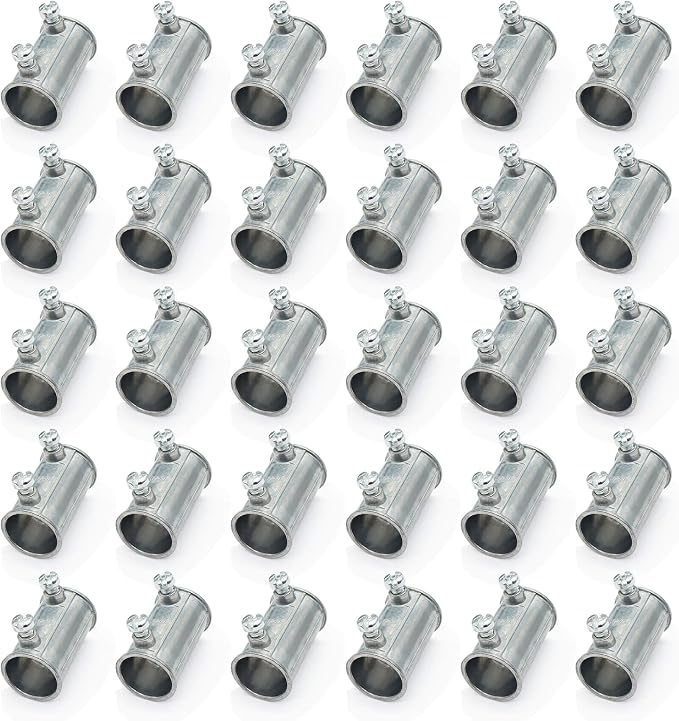 30 Pieces EMT Conduit Set Screw Connectors, 1/2 Inch Zinc Die Cast Electrical - Image 3