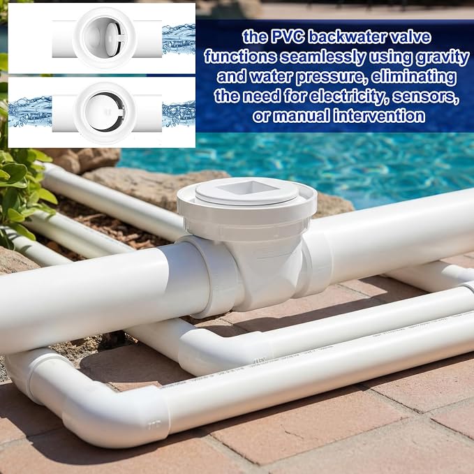 2 Inch Backwater Valve White PVC Drain Backflow Preventer - Image 5