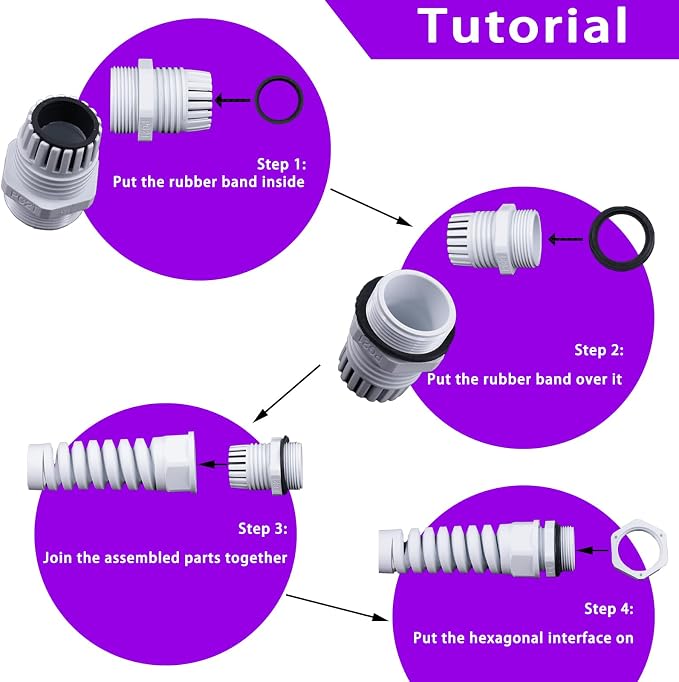 Swpeet 22Pcs 6 Sizes 3mm-18mm Waterproof Cable Gland Conduit Fittings - Image 5