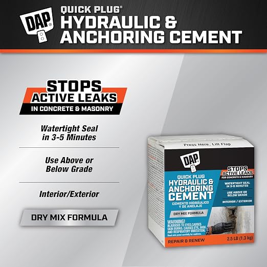 DAP Quick Plug Hydraulic Cement, 2.5 Lb - Image 2
