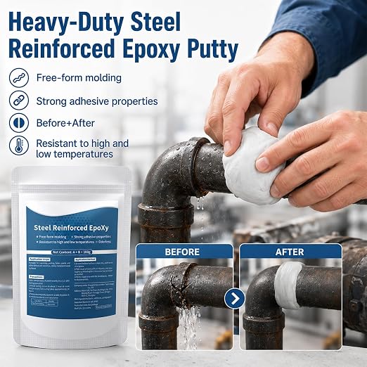 Epoxy Putty Fast Repair Clay, 2-Part Repair Filler Putty, Steel Reinforced - Image 4