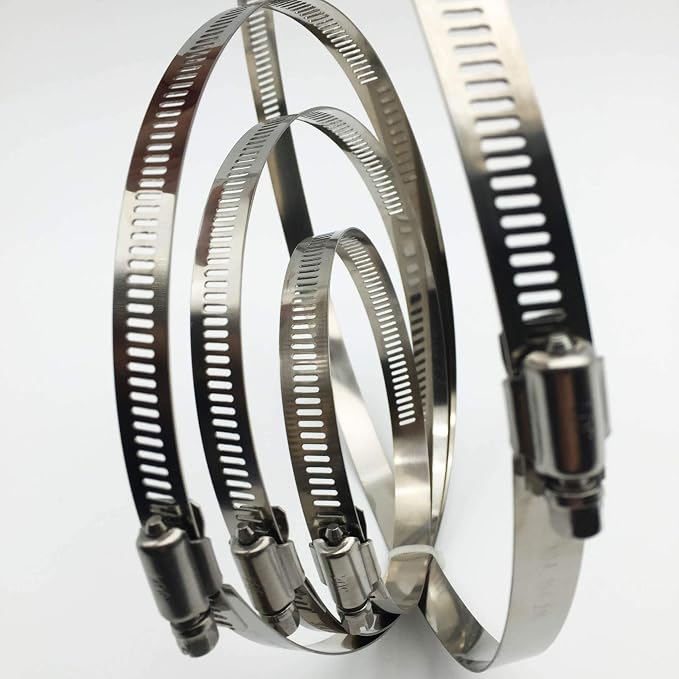 4Pcs 2.5 Inch Adjustable 304 Stainless Steel Duct Clamps Hose Clamp | Rust - Image 3