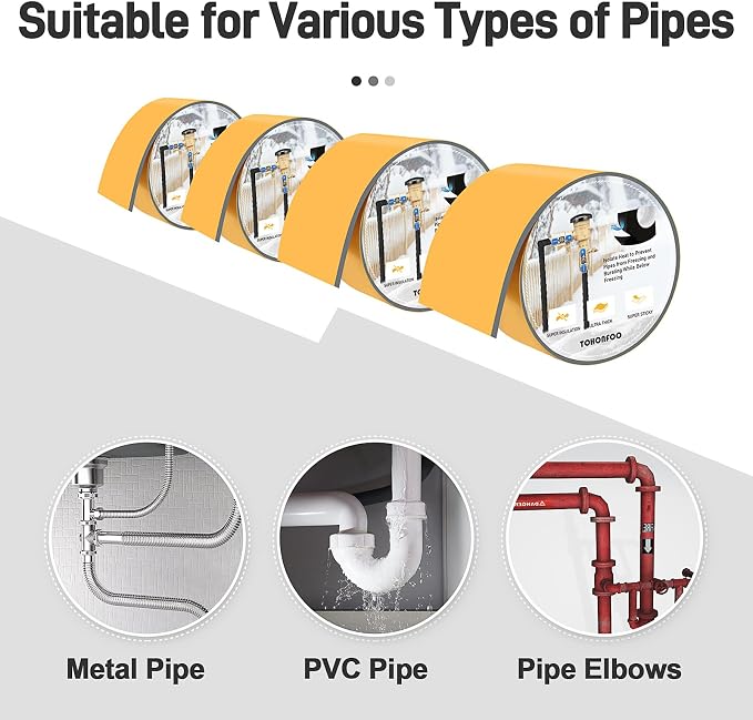TOHONFOO Outdoor Pipe Insulation Tapes, Foam Pipe Heat Tape, insulation foam - Image 5