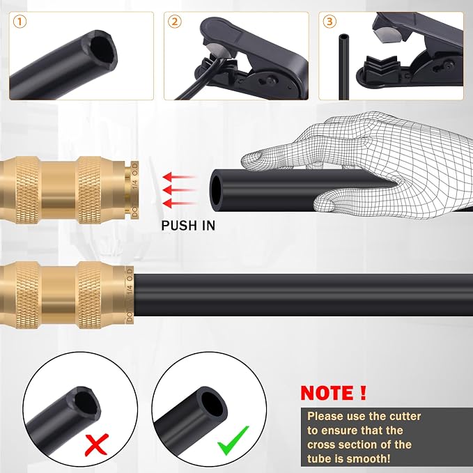 CheeMuii 35PCS Brass DOT Air Line Fittings Kit DOT Push Lock Air Fittings | - Image 7