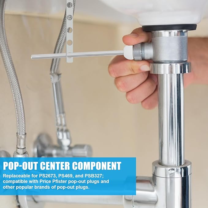 2pcs Lavatory Pop-Up Drain Center Piece Assembly - Image 4