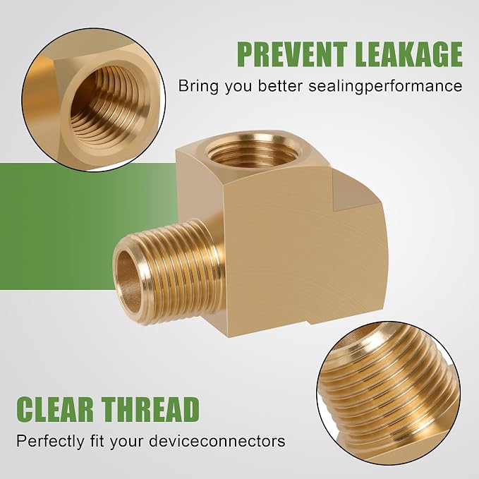 2PCS Brass Pipe Fittings Barstock Street Tee, 3/8" x 3/8" x 3/8" | 3/8" NPT - Image 4