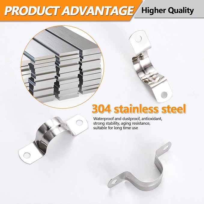 60Pcs M25 1 Inch Stainless Steel Rigid Pipe Strap | Conduit Clamps, Heavy Duty - Image 2