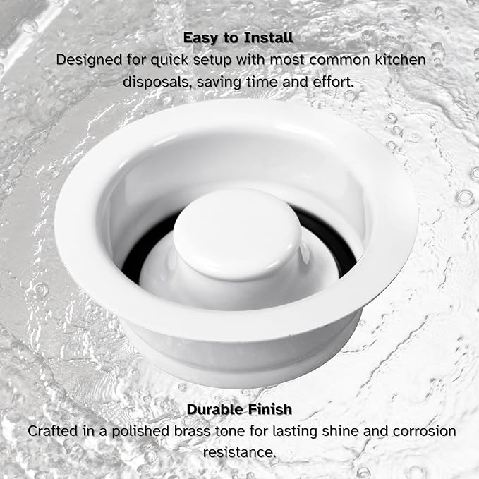 Westbrass R2089-50 4-1/4" Kitchen Sink Waste Disposal Drain Flange and Stopper - Image 6