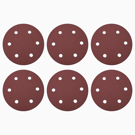 HARFINGTON 16 Pcs 9 Inch Sanding Discs 100 Grit Red Aluminum Oxide 6 Hole | by HARFINGTON