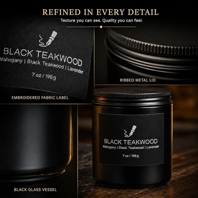 Scented Candles for Men, 6 Masculine Scents Set, 7 oz Each | 200H Burn Time - Image 6