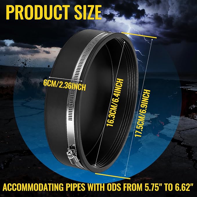 6 Pack 6 Inch Flexible PVC Pipe Cap - Image 2