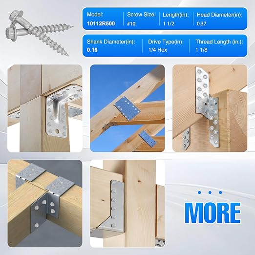 Mech.Galv.#10 x 1-1/2" Joist Hanger Screws-500 Qty, Joist Connector Screws | - Image 6