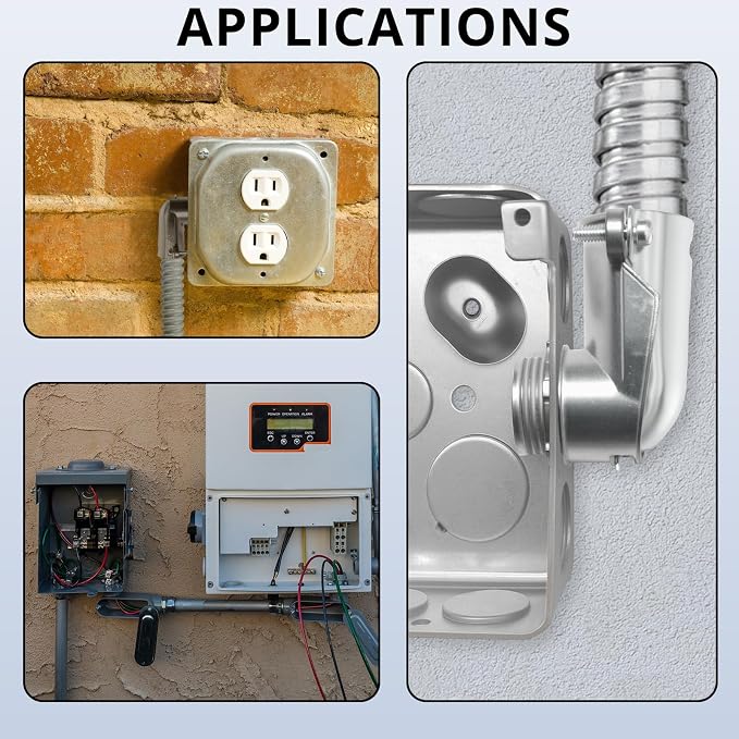 6 PCS 90° Squeeze Connectors for 3/4 Inch Flexible Metallic Conduit | Zinc die - Image 7