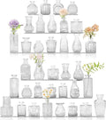 36Pcs Bud Vases Set Small Vintage Glass Bottles Clear Bud Vases in Bulk by JALANCY