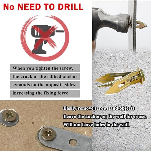 Self Drilling Drywall Anchors and Screws Kit, Wall Anchors - Image 6