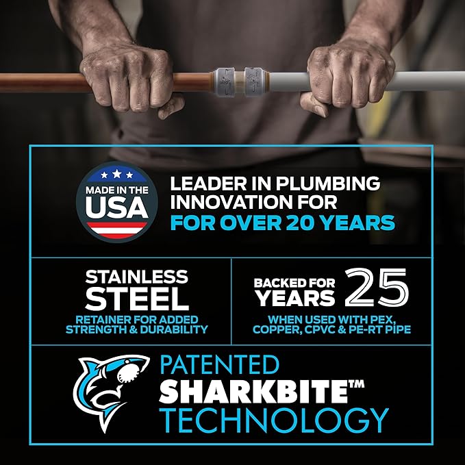 SharkBite Max 1/2 Inch Push Cap, Made in the USA, Push to Connect Brass - Image 4