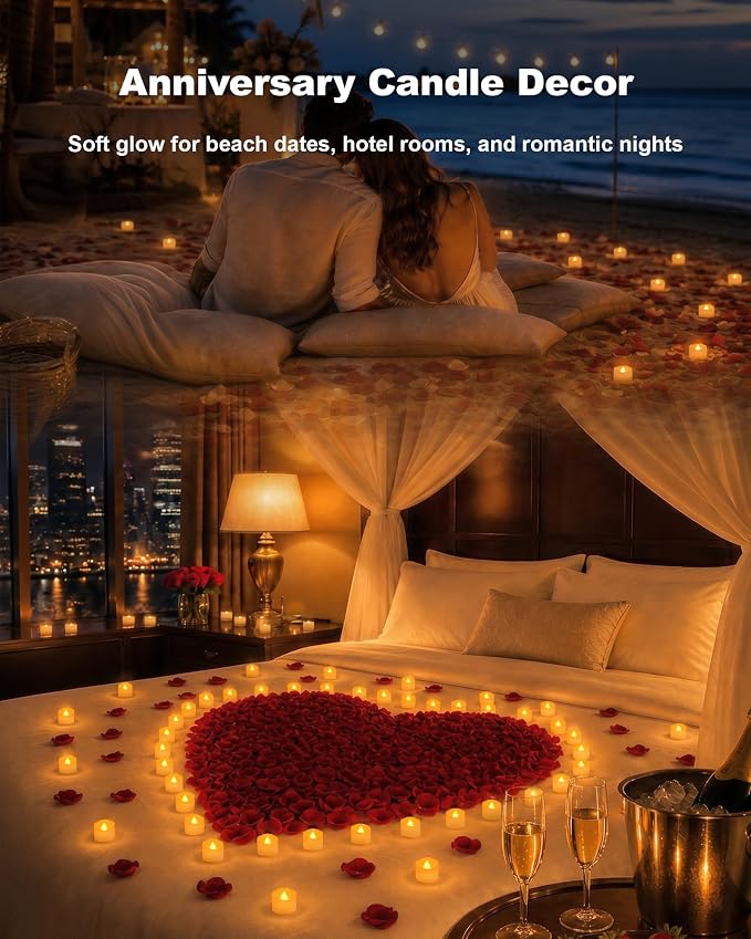 Homemory 50-Pack Flameless Tea Lights Candles Battery Operated, 200+ Hours | - Image 5