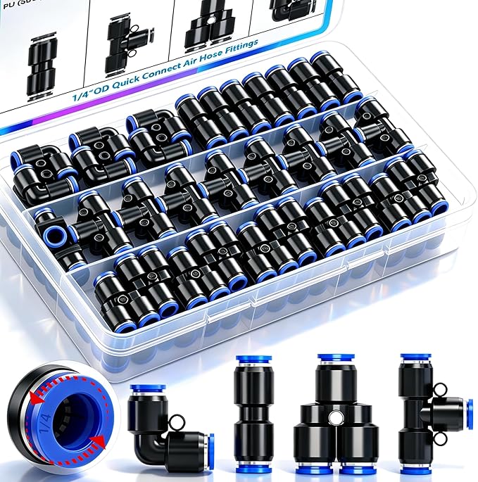 mxuteuk 1/4"OD Push to Connect Fittings Quick Connect Air Hose Fittings by mxuteuk
