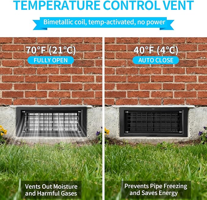 Crawl Space Foundation Vent Cover Automatic 8x16 Inch - Image 5