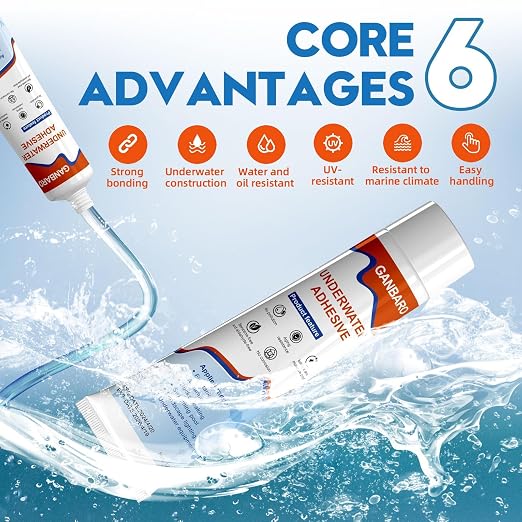 Ganbaro® 4 oz Underwater Sealant, Aquarium Sealant Clear, Marine Silicone - Image 2