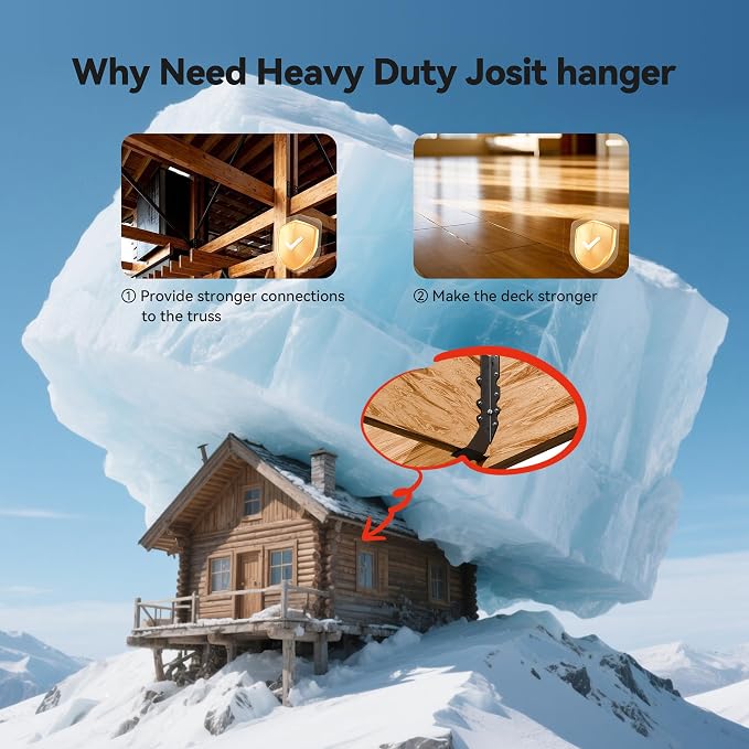 Black 2X10 Joist Hanger Heavy Duty 14 Gauge LU210 Black Face Mount Joist Hangers - Image 3