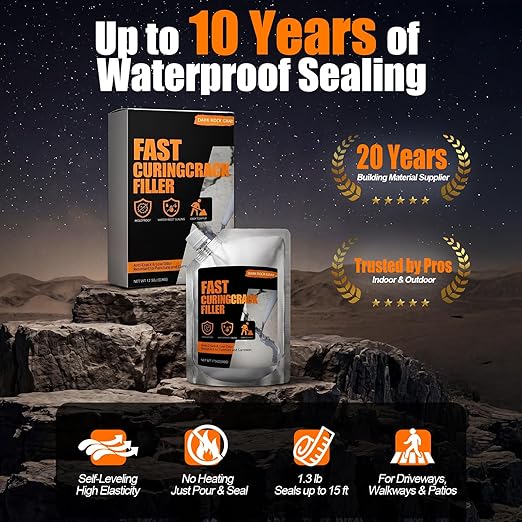Concrete Crack Filler 1 Pack, Self-Leveling High Elasticity Cement Sealant - Image 2