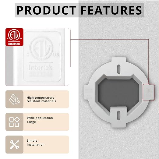 Ceiling Box Extender, 6 Pack, ETL Listed | Plastic Ceiling Outlet Box Extension - Image 3