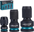LIBRATON Impact to 1/4 Hex Converter, 1/2 3/8 1/4 Drive, Impact Bit Holder | by LIBRATONTools