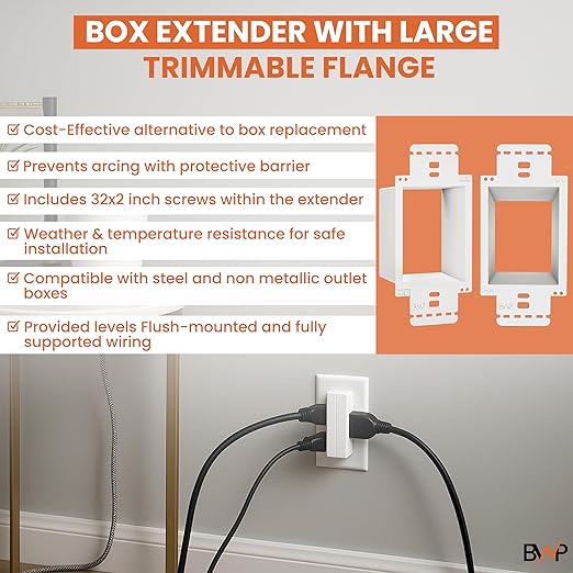 BWP 2 Pack Electrical Outlet Box Extender 1 Gang - Image 5