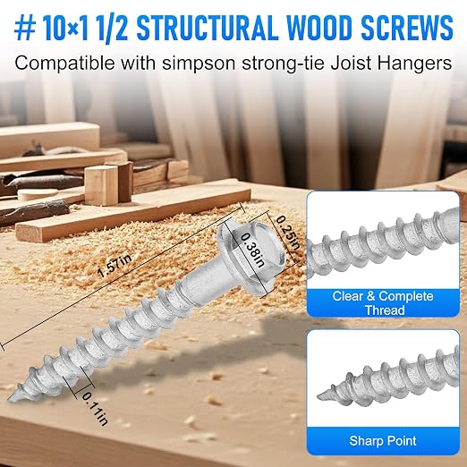 Mech.Galv.#10 x 1-1/2" Joist Hanger Screws-500 Qty, Joist Connector Screws | - Image 3