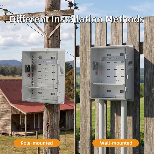 Joinfworld Outdoor Enclosure Box 18.1x12.6x6.4 White Waterproof | ABS - Image 4