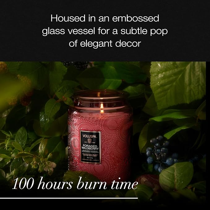 Voluspa Foraged Wildberry Large Jar Candle, 18 oz, Coconut Wax Blend, Berry - Image 5
