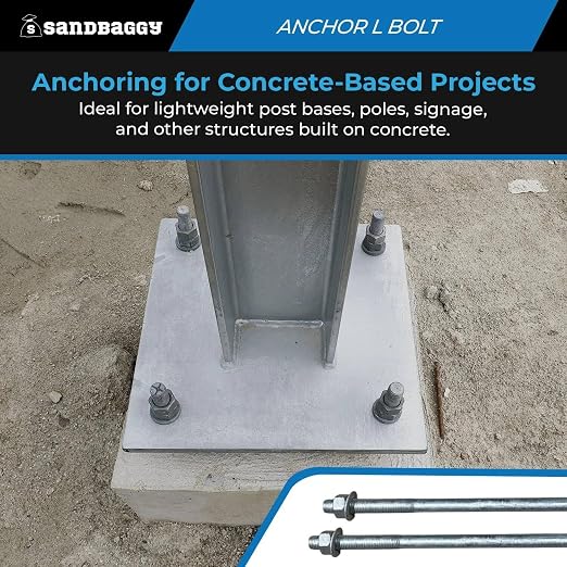 Sandbaggy 1/2" X 10" Threaded Concrete Anchor L-Bolts - Image 5