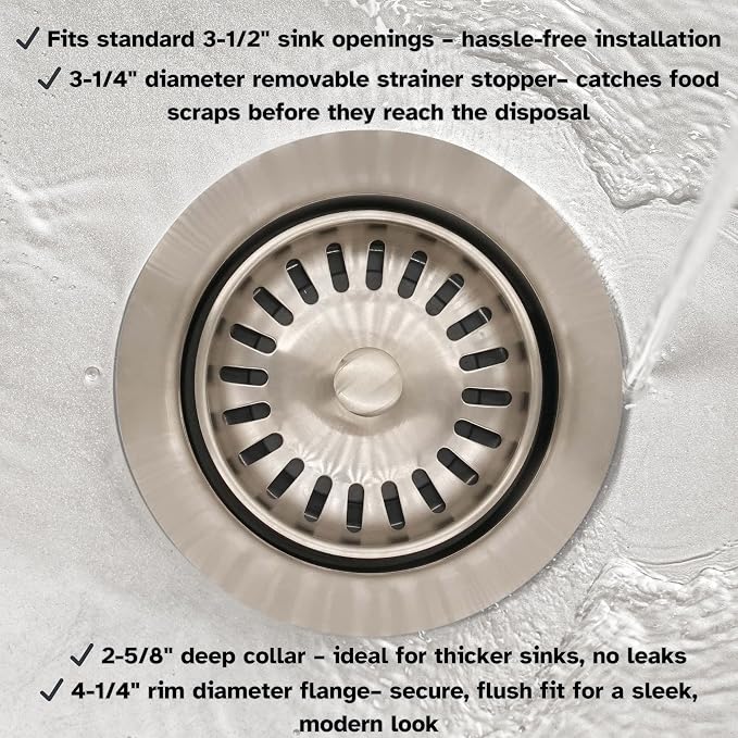 Westbrass D2082S-20 3-1/2" Extra-Deep Collar Kitchen Sink Waste Disposal Flange - Image 9