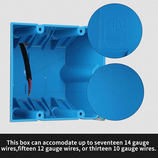 2 Gang Adjustable Plastic Outlet Box, 34 cu. in., 12 Pack | Non-metallic blue - Image 3