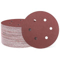 HARFINGTON 100 Pcs 6 Inch Sanding Discs 150 Grit Red Aluminum Oxide 6 Hole | by HARFINGTON