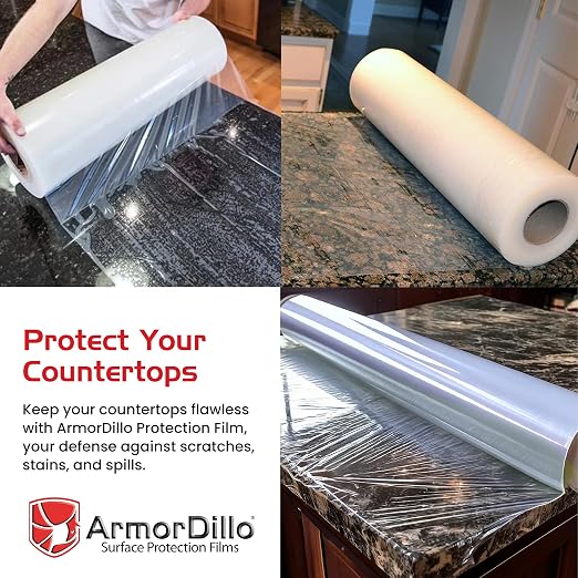 ArmorDillo Countertop Protection Film w Free Knife. Clear Self Adhesive Surface - Image 8