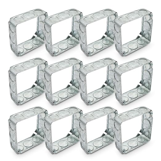 12 Packs Square Extension Ring, 1-1/2'' Deep, Electrical Box Extender, by Qlvily