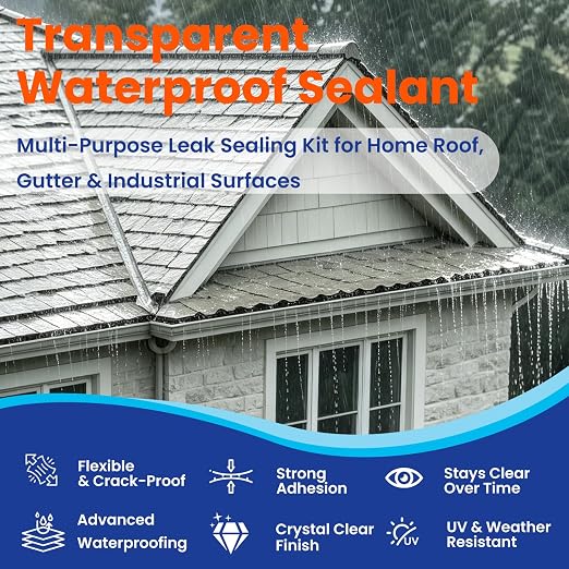 5 Gal Transparent Waterproof Sealant, Indoor & Outdoor - Image 6