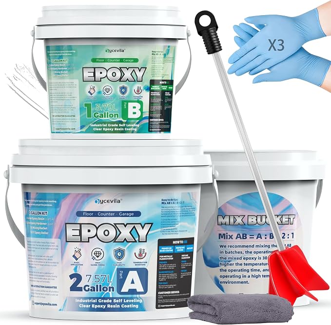 Epoxy Floor Coating – 2:1 Professional Formula 100% Solids, 3 Gallon by Oycevila