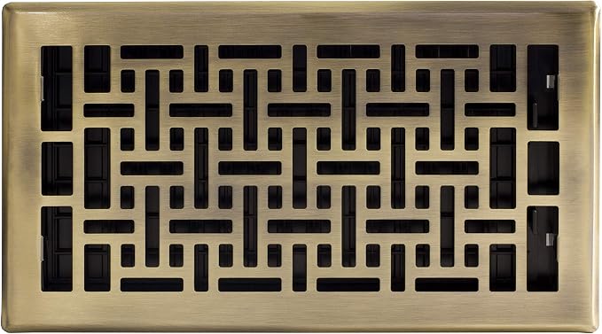 Decor Grates AJH612-A Oriental Floor Register, Antique Brass Finish 6x12 - Image 2